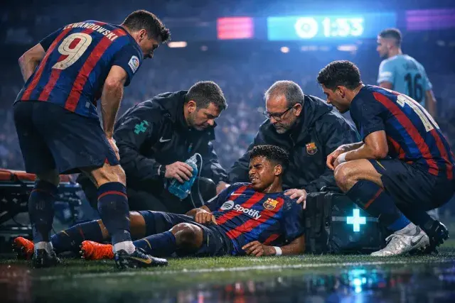 Lamine Yamal Collapses After Penalty Conversion in Barcelona-Celta Vigo Clash